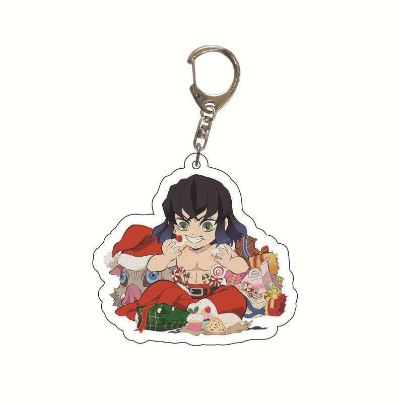 Unique Acrylic Demon Slayer Xmas Keychain Perfect For Anime Fans And Collectors