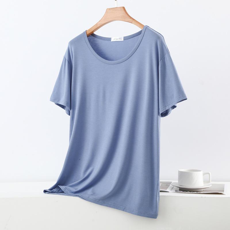 Damen Übergröße Modal Lockeres Kurzarm-T-Shirt