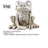 Distressed Retro Style Statues Halloween Skeleton Frog Figurine, Resin Animal Bone Statue for Bar Haunted Realistic Decor House, Spooky Gothic