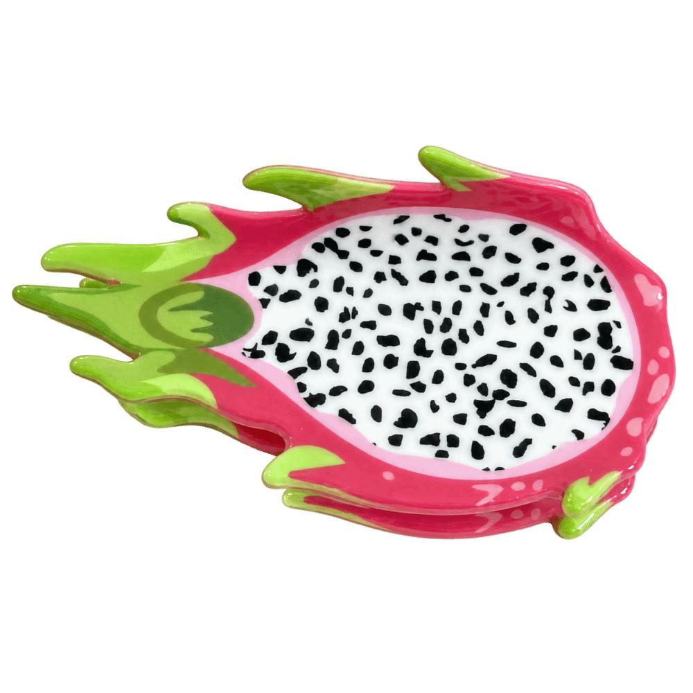Dragon Fruit Design Fruit Print Hair Claw Strawberry Shark Hair Clip Sweet Hair Claw Daily Wear