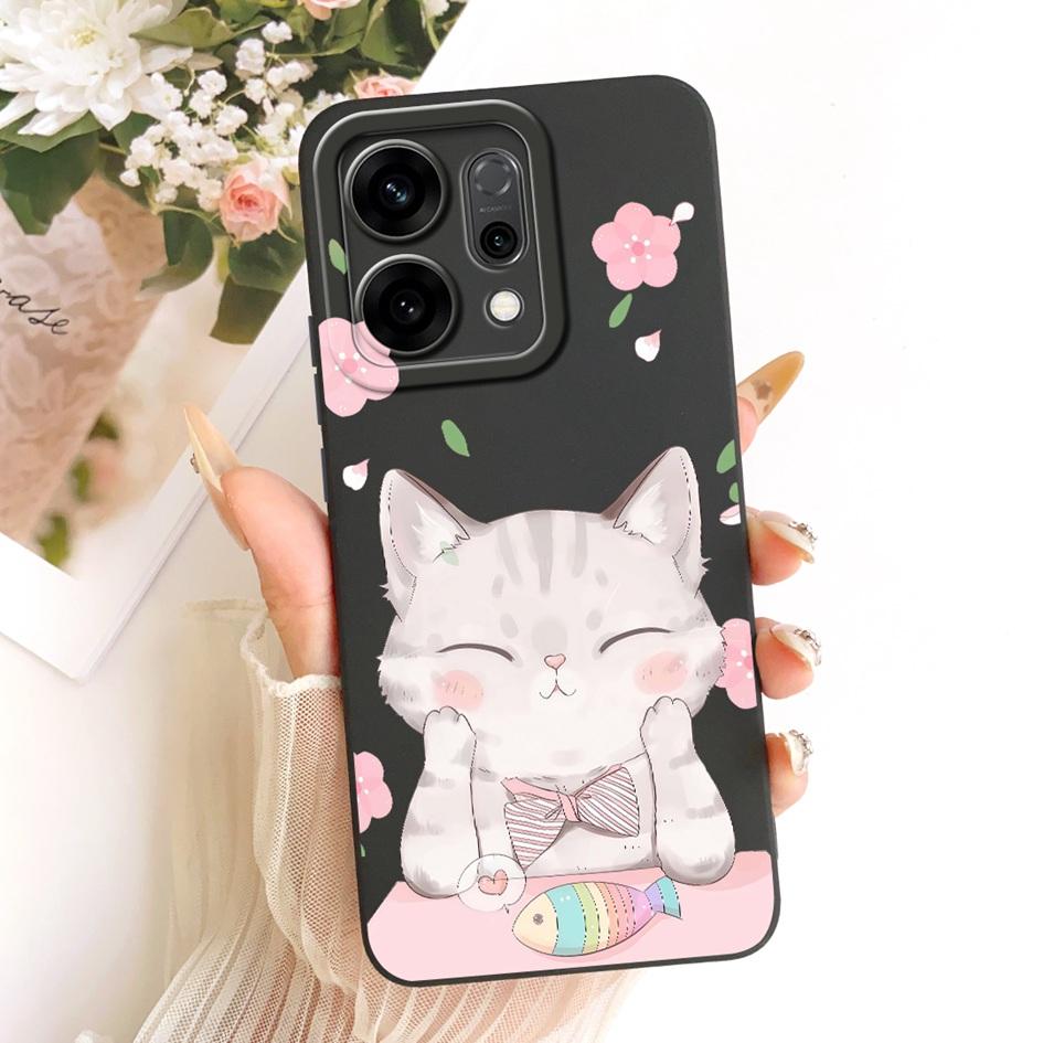 Cute Cartoon Phone Case For OPPO Reno 14 Cover Reno14 Pro Shockproof Silicone Funda Matte Bumper on OPPO Reno14Pro 5G Soft Shell