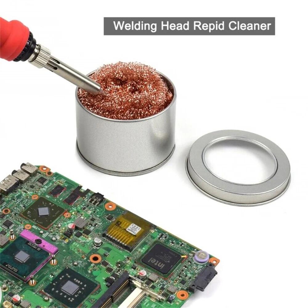 Čistič hrotů páječky, protiskluzový čistič pájecích hrotů, drátěná kulička, odstraňovač plechu pro čištění páječek a hrotů