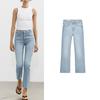 Summer New Arrival Women Clothes Metal Button Five Pockets High Waist and Ankle Horn Casual Jeans 0541017