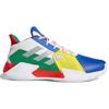 Adidas Court Vision 2.0 Round Toe Lace-Up Synthetic Leather Breathable Mid-Top Basketball Shoes Men Sneakers White Red Blue FZ1457