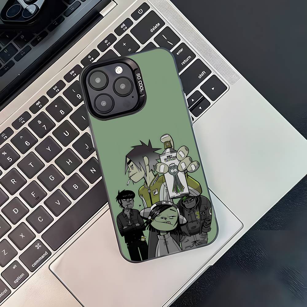 

G-Gorillaz Rock Band Cartoon Phone Case For iPhone 17,16,15,14,13,12,11,Pro,XS,Max,Plus,Mini,SE4,E Black Matte Shockproof Cover iPhone17