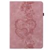 For iPad Mini (2024)/(2021) Leather Case Heart Imprint Foldable Stand Card Slot Stylus Holder Tablet Cover
