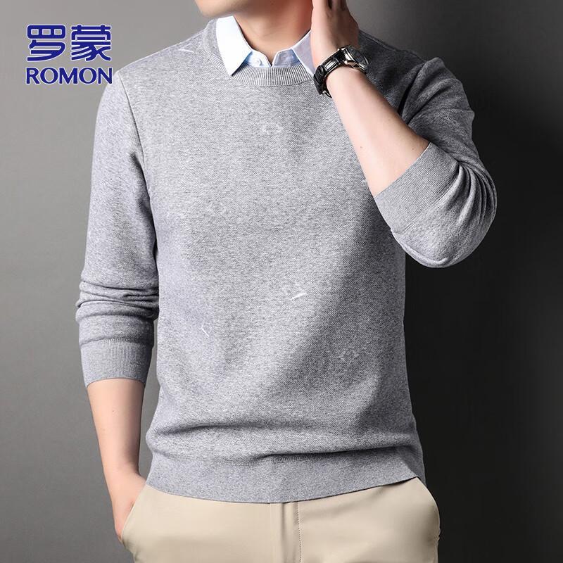 ROMON Men's Faux Two-Piece Knit Sweater