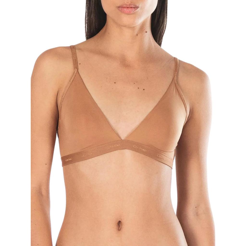 Calvin Klein Natural Series Solid Color Wireless Detachable Padding Bra Women Underwear Brown QF6758-BO8