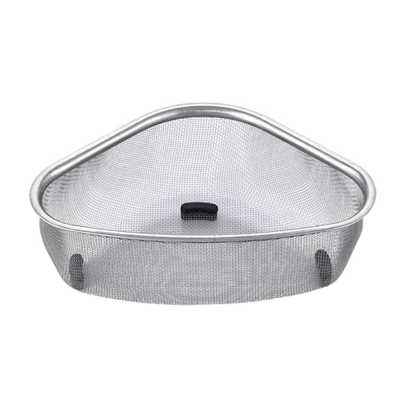 

Stainless Steel Triangular Sink Corner Drain Basket Efficient Vegetable Filter Kitchen Residues Strainer Storage Shelf