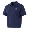 Comfort Sports Series Fashion Breathable Running Casual Short Sleeve Polo Shirt Women Tops Navy-Blue P225W012-00DU