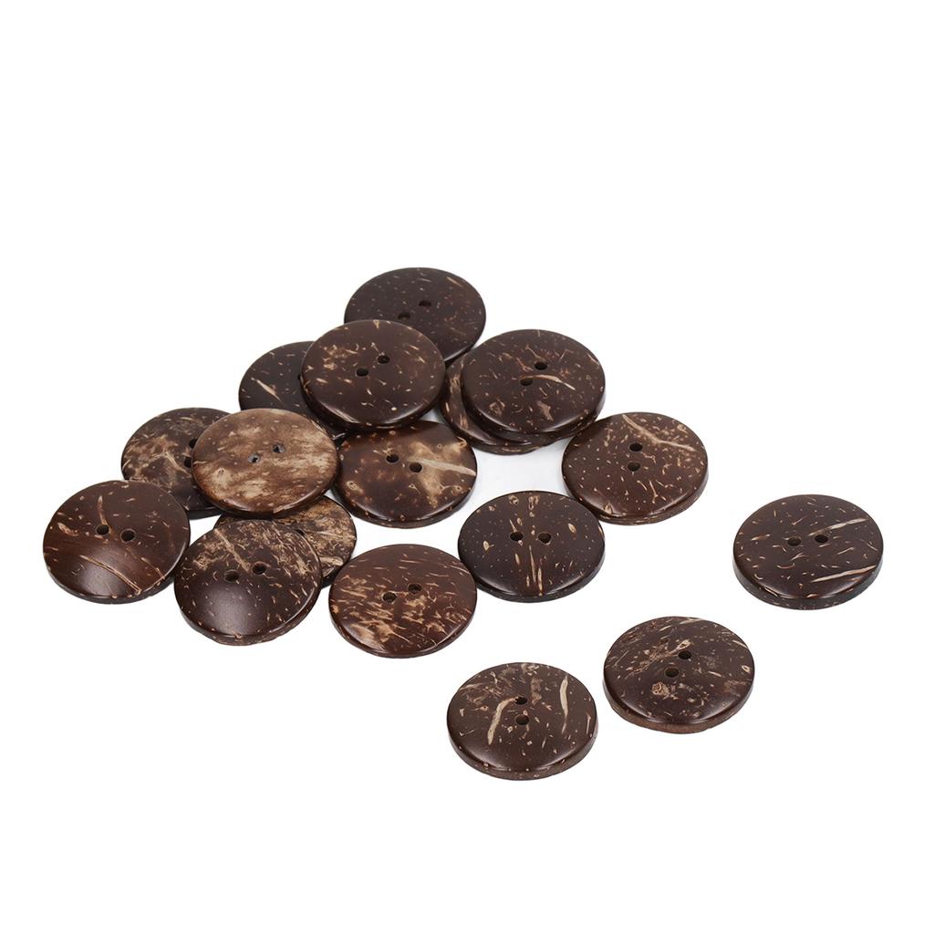 50pcs Wooden Buttons Round Coconut Texture Double Hole Composite Wood 25mm DIY Sewing Buttons for