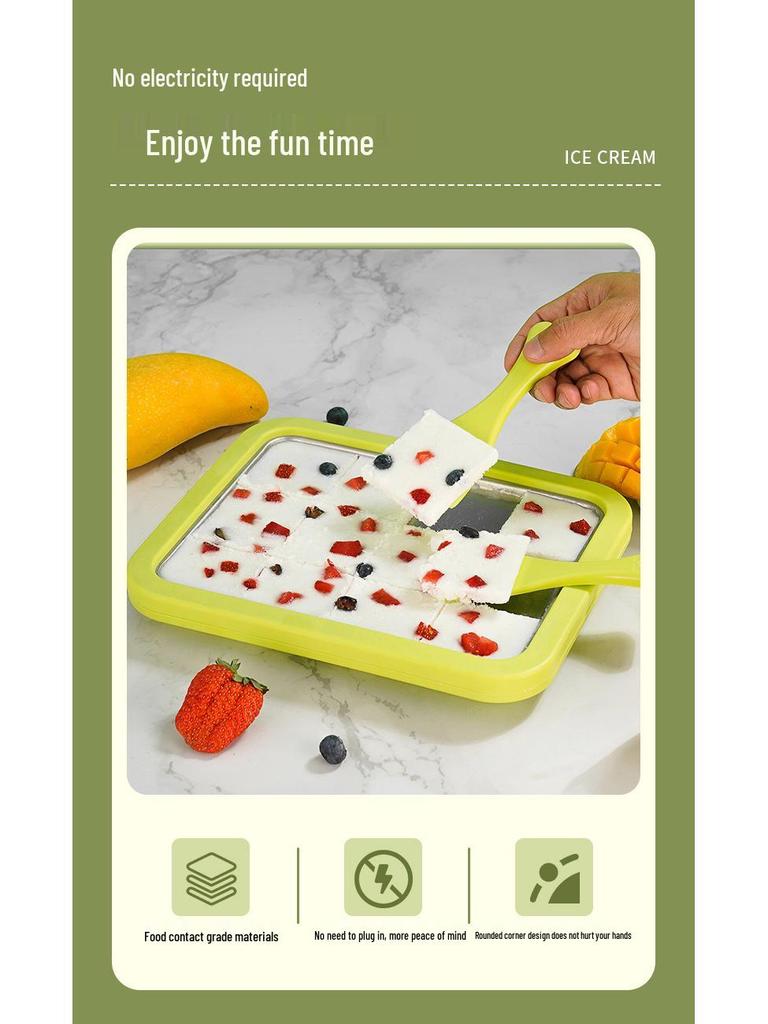 Homemade Ice Cream Roll Maker: No Plug Needed, Stainless Steel, Perfect for Kids and Adults