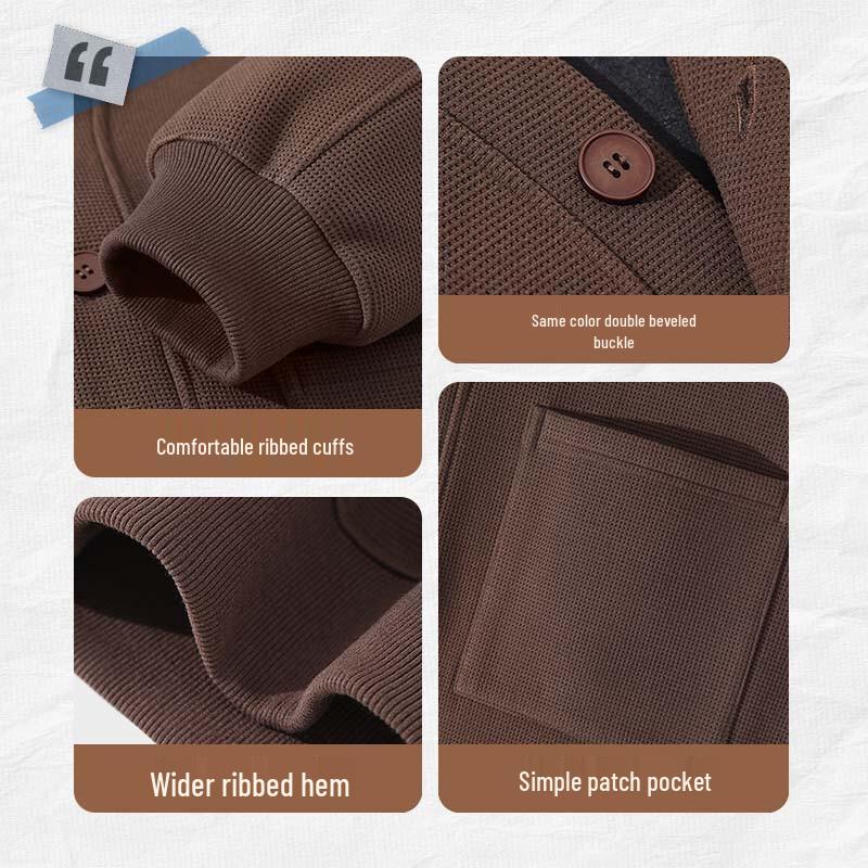 Jeanswest Men's Plush Lined Waffle Knit Hooded Jacket