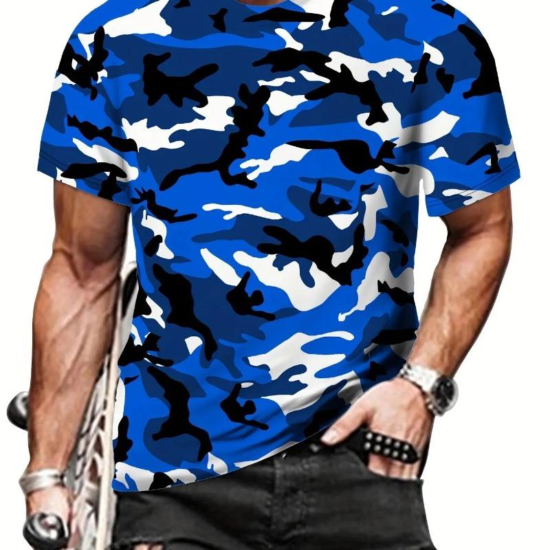 Camouflage Print Men's Tshirt Casual Comfortable Streetwear 3D Summer Outdoor Short Sleeve Crew Neck Sports Top Training T-shirt