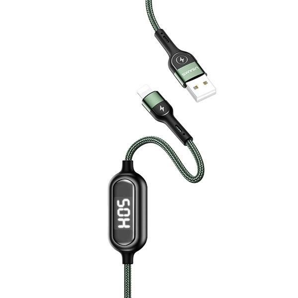 Kabel Lightning USAMS 1,2m Szybkie ładowanie LED Zielony
