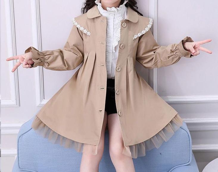 2025 Stylish Waist-Cinching Loose Autumn/Winter Thick Cotton Trench Coat for Girls