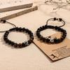 Football Beaded Bracelet Gift to my son Black Frosted Coach Football Bracelet Tiger's Eye Baseball Bracelet