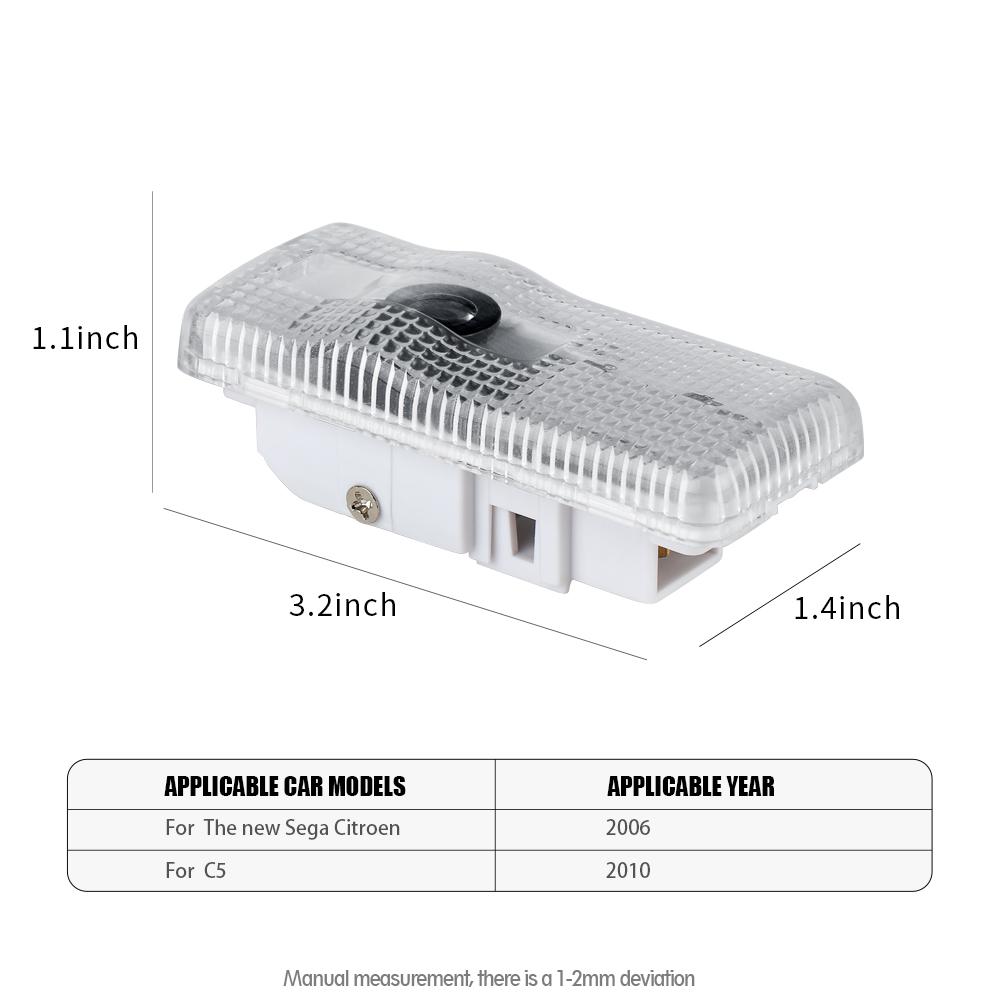 2Pcs LED Car Door Welcome Lights Logo Projector For Citroen C3 C5 C4 C-QUATRE Ghost Shadow Lamp Courtesy Light Car Accessories