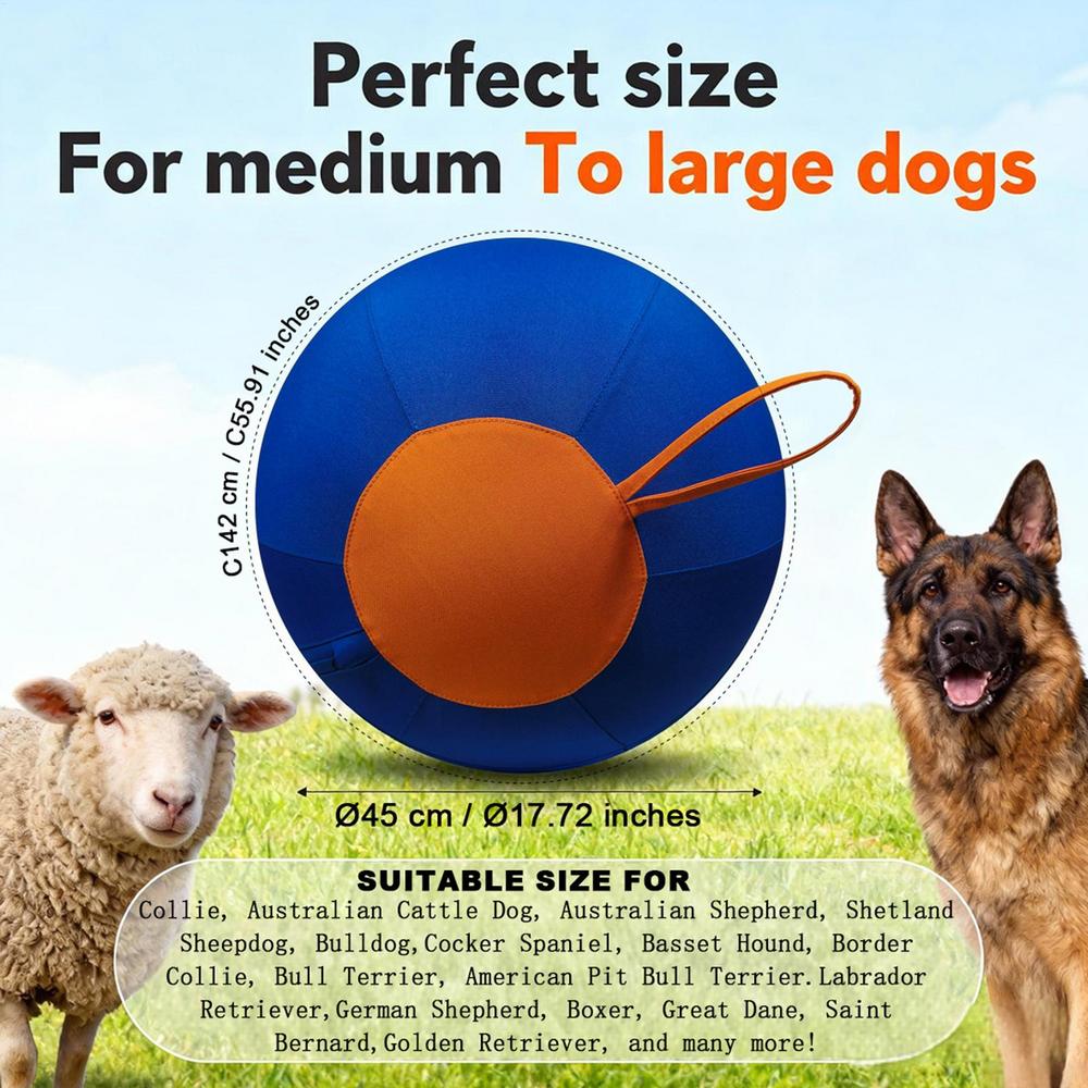 Dogs Outdoor Inflatable Ball Toy Herding Ball Agility Training Durably Physical Activity Big Ball Pet Self Play Accessories синий
