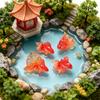 Miniaturfische für Bastelarbeiten Mini-Falsche Goldfischfigur Winziges Harz-Simuliertes Fischmodell für Feengarten-Zubehör Mikro-Landschafts-Terrarium