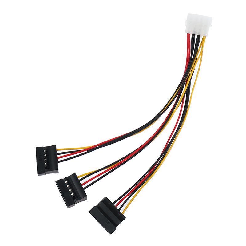 4pinový konektor Molex na 3 prodlužovací kabely Ata Sata Power Splitter