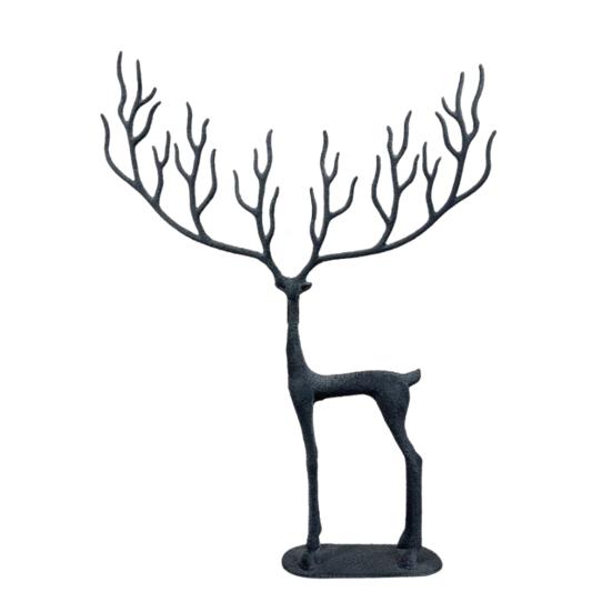 Yousheng Christmas Reindeer Statue Minimalist Artistic Deer Figurine Metal Animal Sculpture Home Office Desktop Decoration Ornament