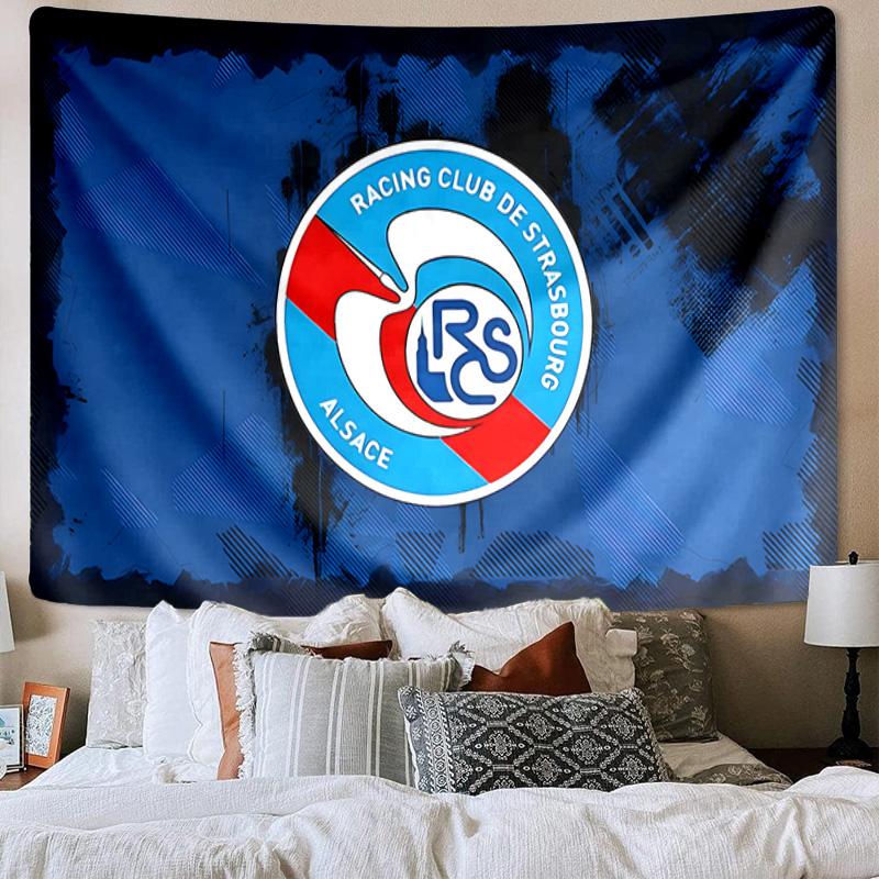 Racing Club Strasbourg Crest Tapestry Playroom Tapestry, Accessories for Bedroom,Livingroom, dormitory Room Wall Decor Fan Birthday Gifts