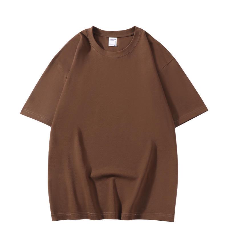 Heavyweight 300G Cotton Unisex T-Shirt: Short-Sleeved, Double Yarn, Round Neck, Drop Shoulder, Casual Workwear, Custom Logo Option