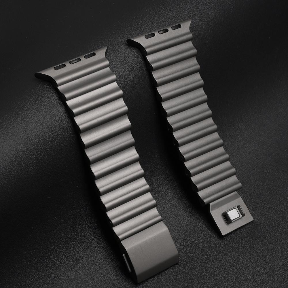

Металевий ремінець з нержавіючої сталі для Apple Watch Band Ultra 3 49 мм Розкішний браслет для iwatch Серії 11 10 46 мм 9 8 7 6 SE 44 мм 45 мм 49mm(Ultra 3 2 1) сірий