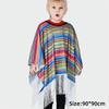 Lightweight Mexican Poncho Tassel Trim Performance Costume Cape Ethnic Style Cloak  Mexican Fiesta