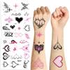Cartoon Y2K Pink Black Love Tattoo Sticker Waterproof Festival Party Party Children Disposable Tattoo Sticker