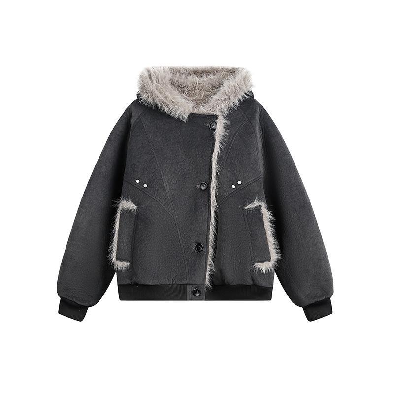 Men's Trendy Mountain Eagle Winter PU Leather Cotton Jacket - Thick, Warm Outerwear for Couples