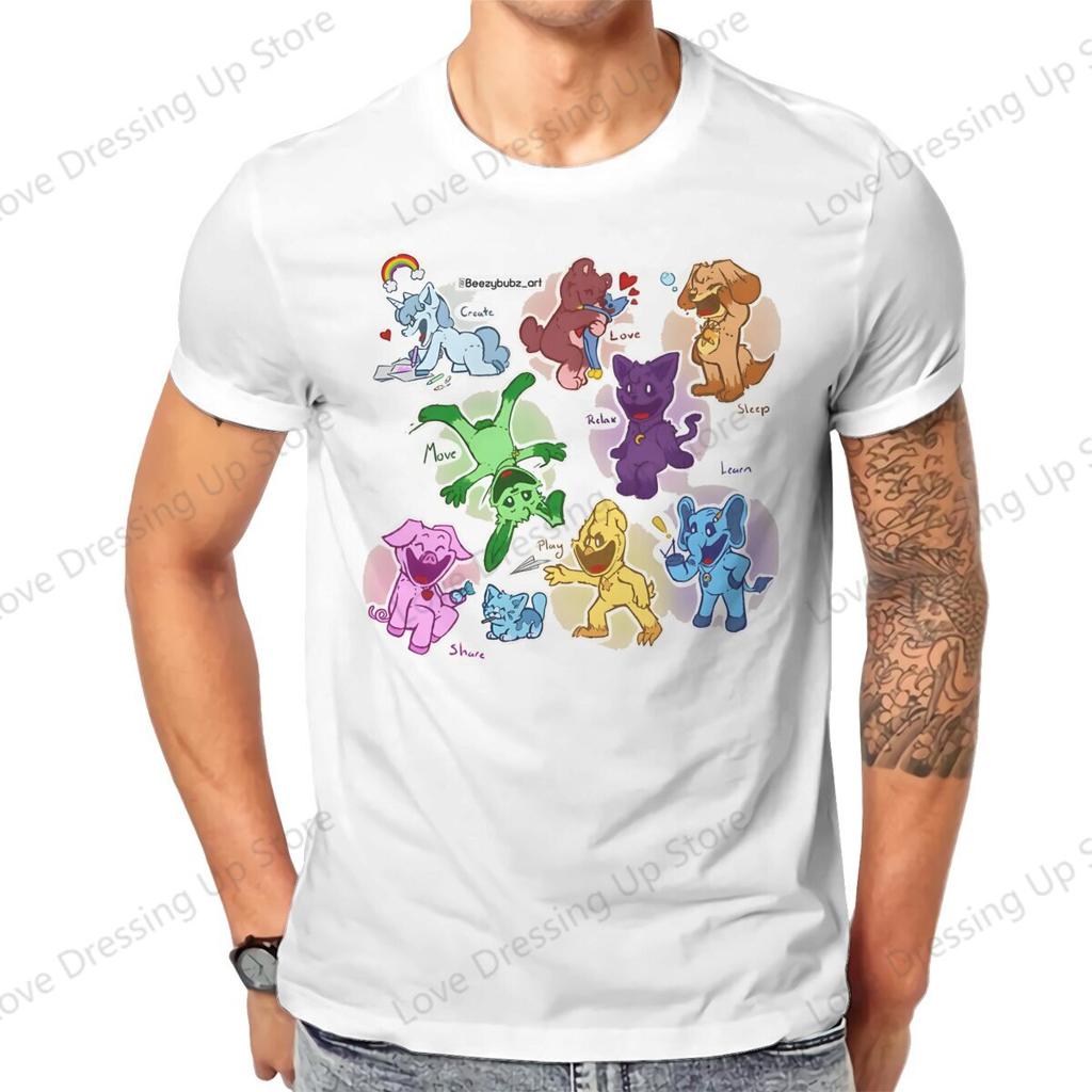 Smiling Critters Horror Game Funny Tshirt Graphic Unisex Tops Vintage Fashion Summer Cotton Short Sleeve Harajuku T Shirt