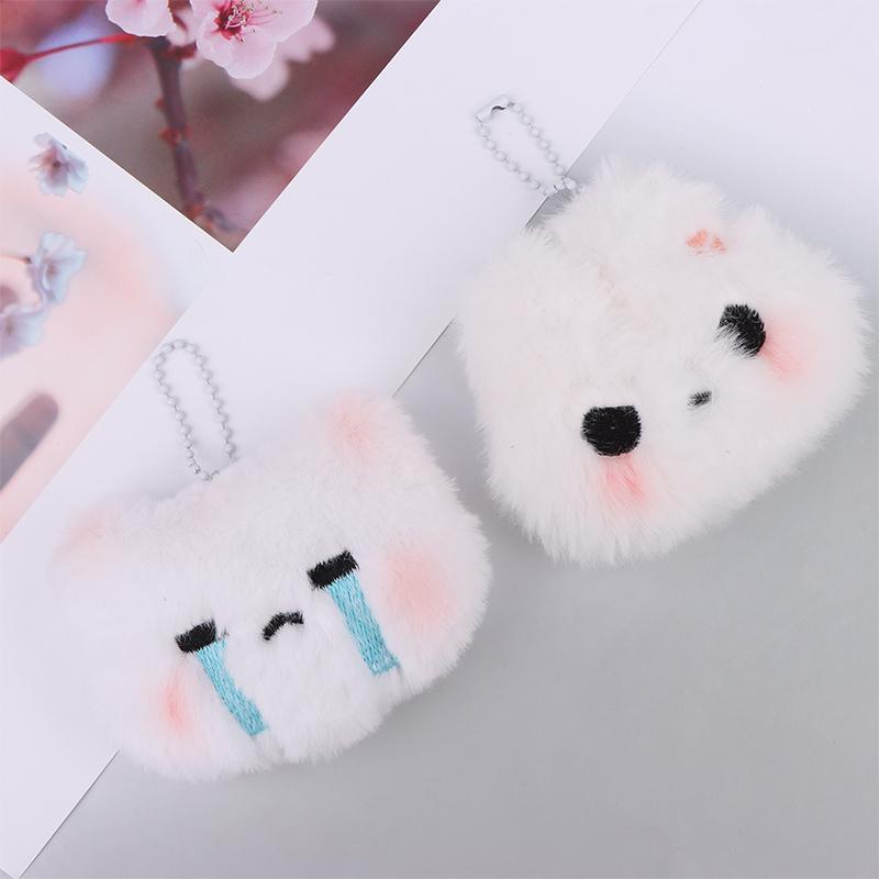 Sweet Plush Rabbit Doll Pendant Angry Crying Expression Keychain Mobile Phone Case Women Bag Decoration Keyrings Pendant Gift