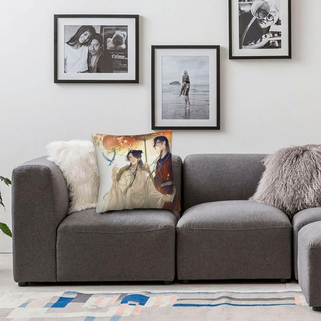 Anime Heaven Official's Blessing Square Pillowcase Cushion Cover Pillow Case Throw Pillow Cover for Home Bedroom Car