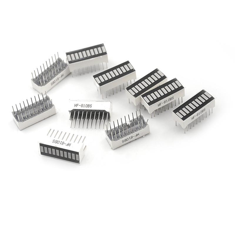 10Pcs 10 Segment Digital Red Led Bar Graph Display Ultra Bright