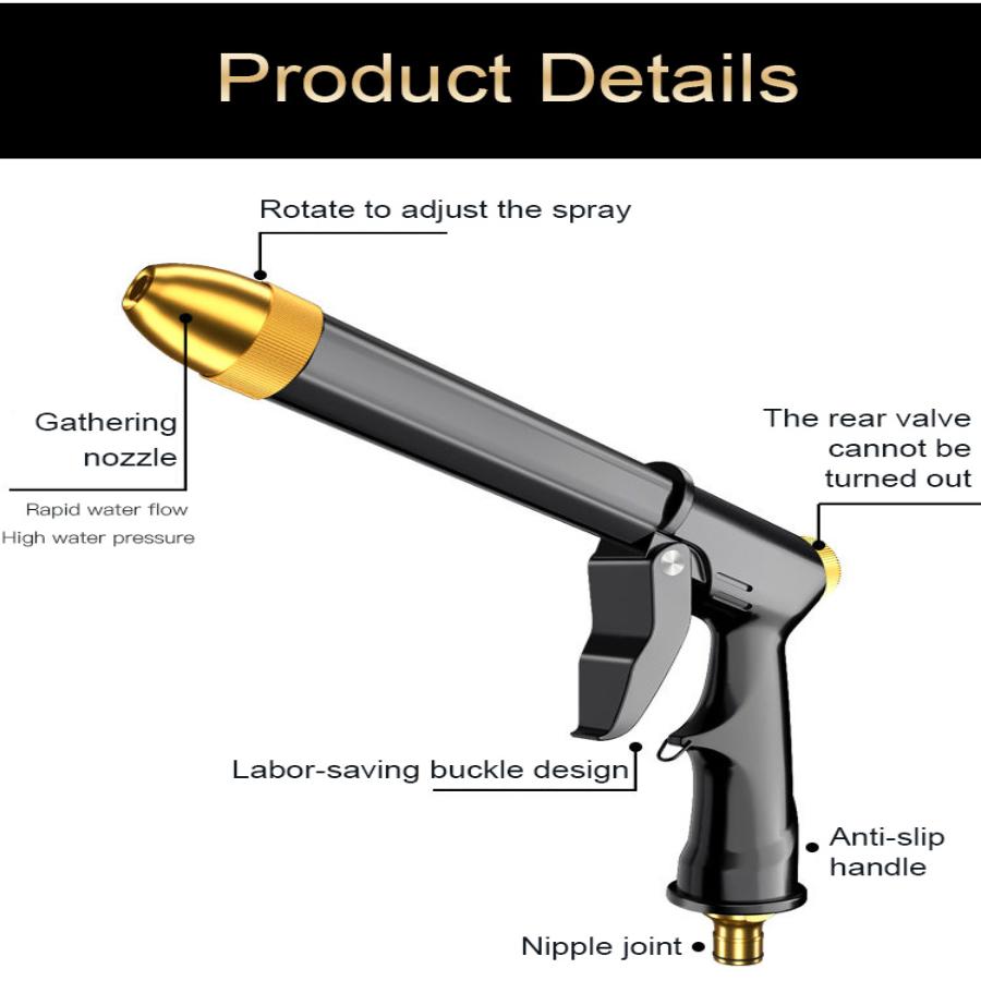 Pistol de udare multifuncțional de înaltă presiune cu duză placată cu cupru