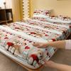 1 Cartoon Fun Heart-Shaped  Printed Matte Fitted Sheet, Bedroom Printed Bed Cover, Bedding (Excluding Pillowcases)