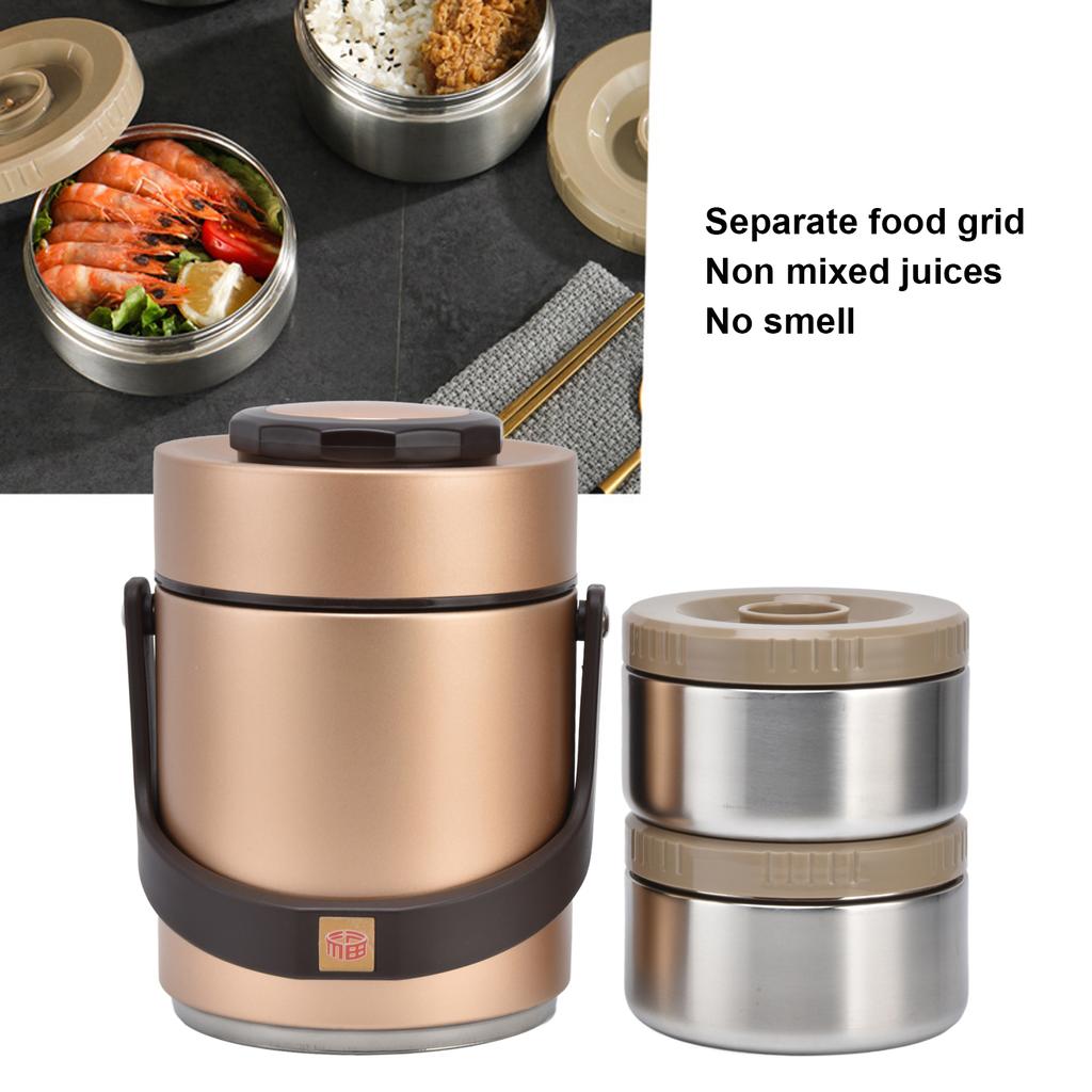Insulation Lunch Box High Capacity 1.5L Stainless Steel Portable Heat Preservation Vacuum   Box for Adults Students