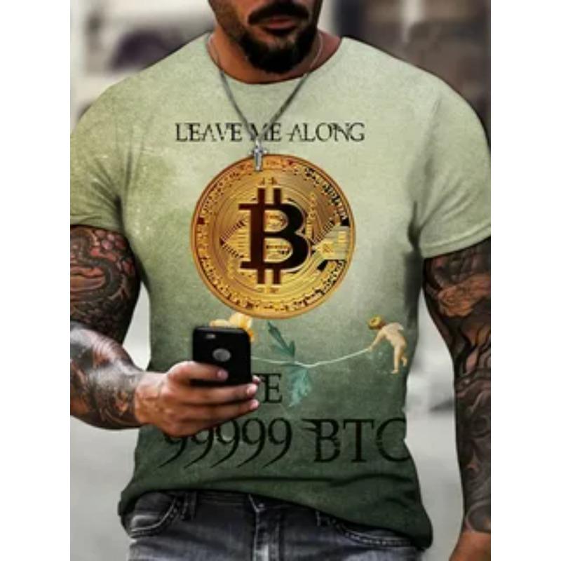 Summer Men's T-Shirt 3D Gold Dollar Pattern Printed Funny O Neck Short Sleeve Loose Comfortable Casual Plus Siz T-shirts