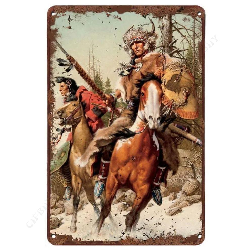 Wild West Cowboy Retro Metal Tin Sign Wall Decor 20x30cm