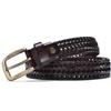 Adjustable Woven Leather Belts 3.5cm Width Braided Waist Belt Classic Weave Belt Men  Male