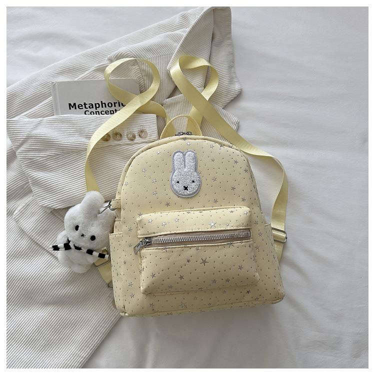 Schoolbag Korean Polka Dot Rabbit Star Contrasting Color Backpack Student Large Capacity Class Schoolbag Cute High Value Backpack Female
