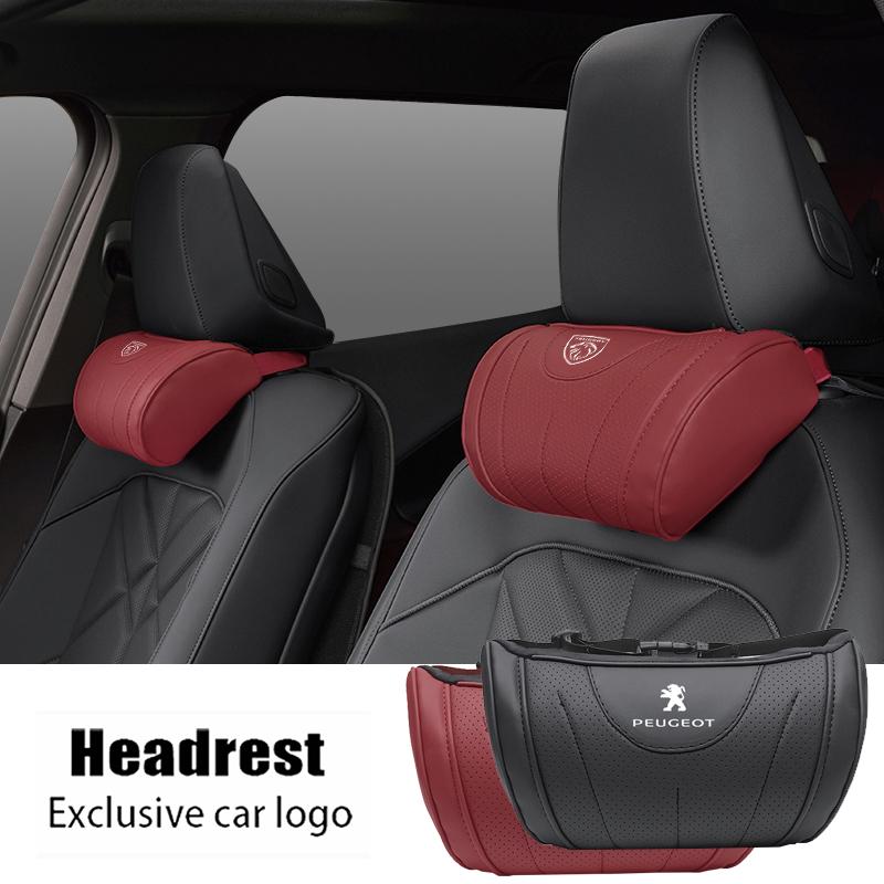Cuscino per Poggiatesta Sedile Auto in Pelle di Alta Qualità con Schiuma a Memoria per Comfort del Collo Per Peugeot 107 408 4008 308 3008 5008 508 2008 208 301