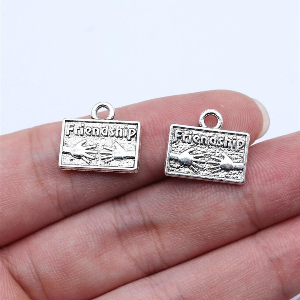 Charms Rectangle Tags Badges Friendship Pendants Minimalist Jewelry Components QC104