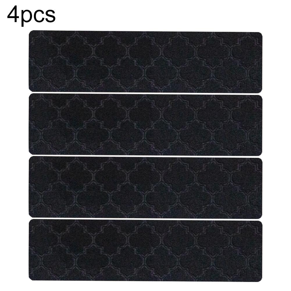 

Customizable Stair Mats Non-Slip Stair Mats Easy Installation Machine Washable Reusable Design Soft Polyester Fiber чорний