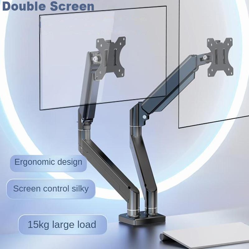 Dual Monitor Arm Holds Up To 20kg Desk Mount Stand Adjustable Height and Angle for 14 To 32 Inch Screens