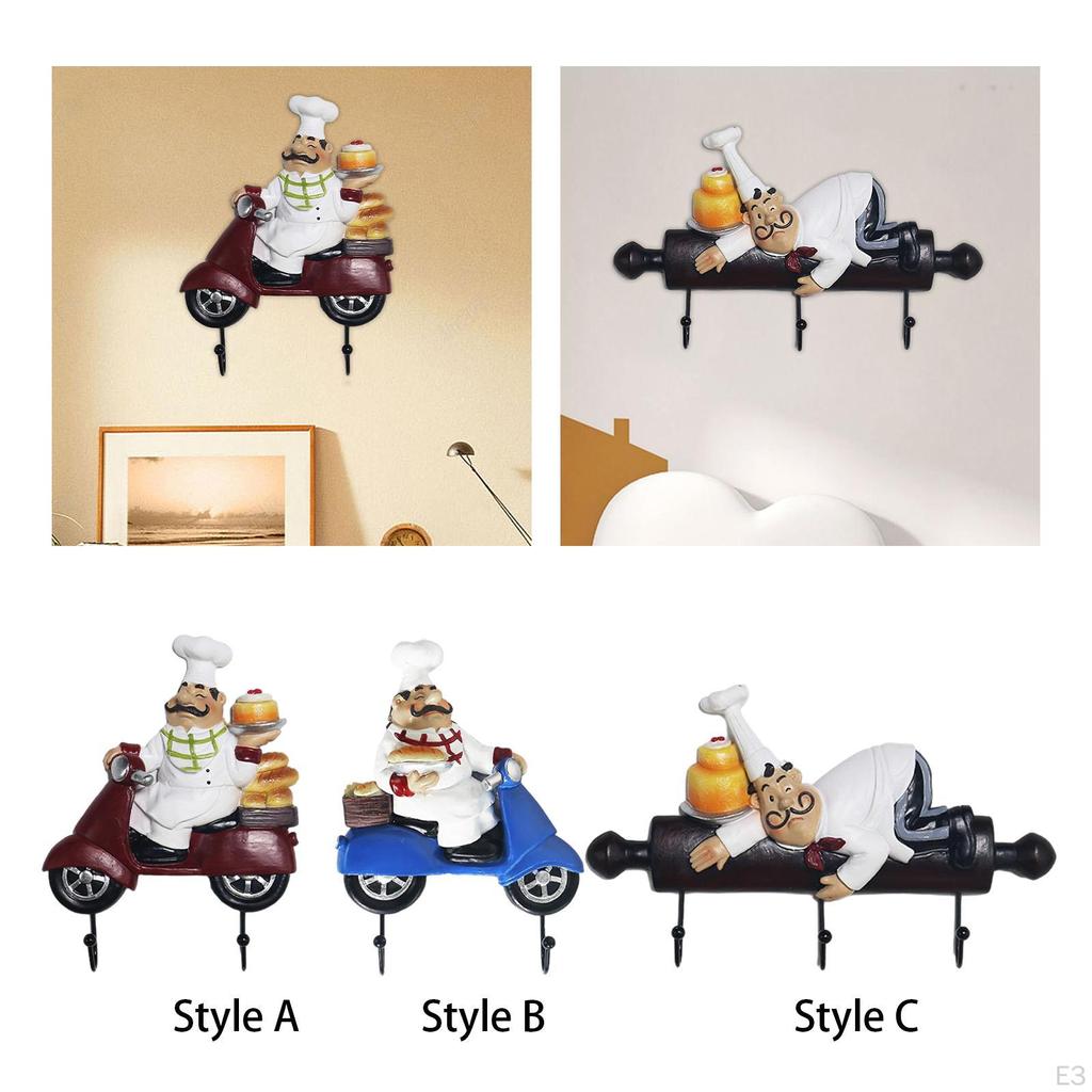 Chef Character Wall Hook Organizer for Home And Kitchen Use