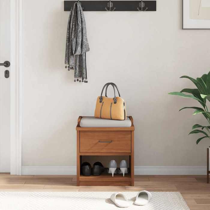 VidaXL Hallway Bench SANDNES 45x40x50 Cm Solid Pine Wood, Bench, Entryway Bench, Shoe Bench, Hallway Bench, 4010445