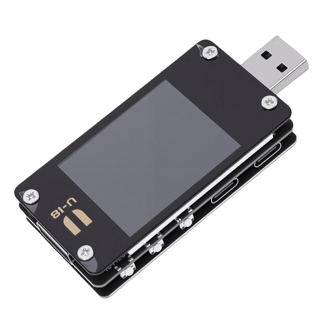 USB Tester 6.5A Voltage Current Power Detector USB Multimeter with 1.77 Inch LCD Screen Support for PD2.0 PD3.0 QC2.0